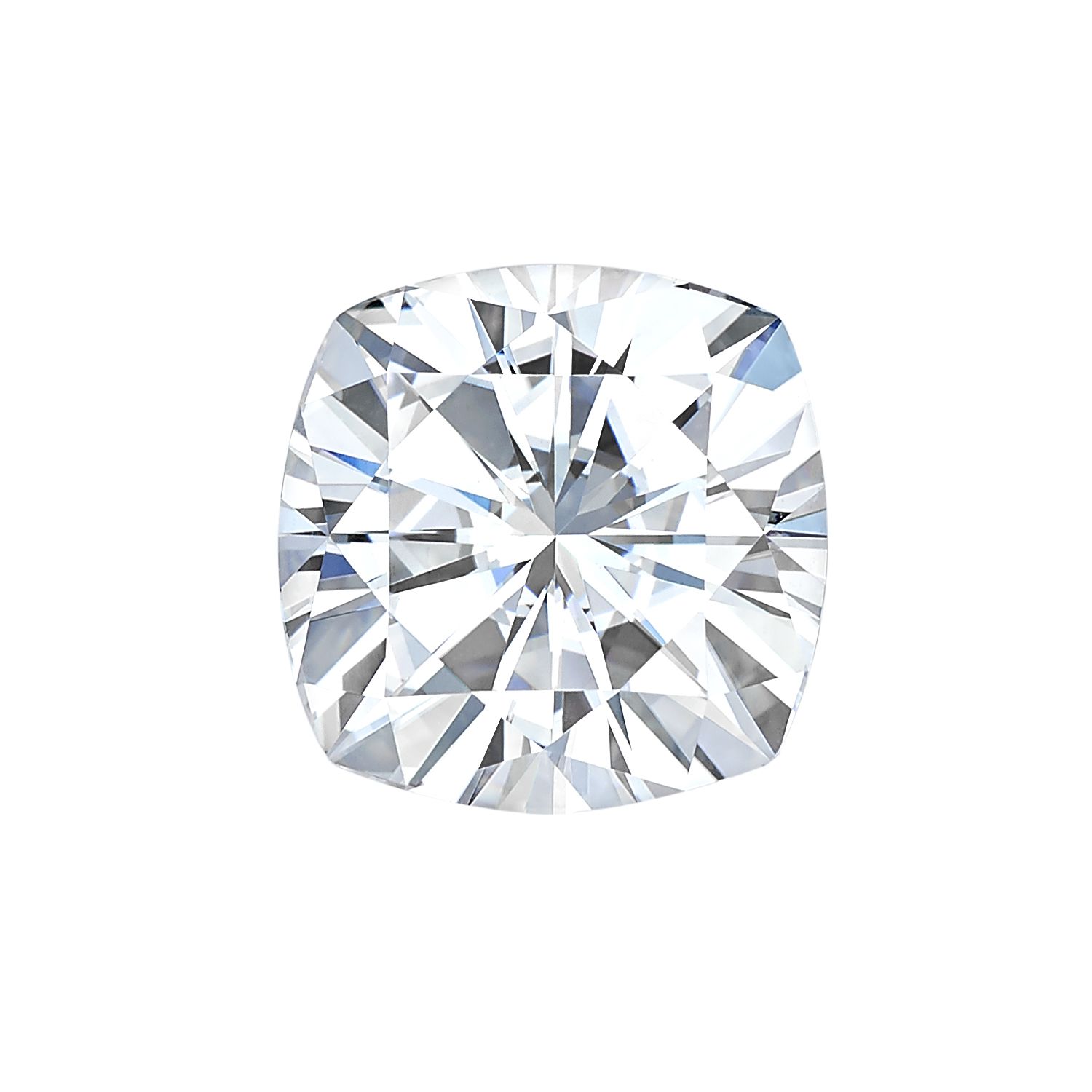 4 Carat Cushion Near Colorless Moissanite Forever One by Charles and Colvard 9.50mm