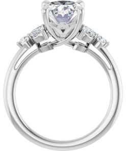 Alternative view of 14K White Gold 10x8 mm Oval Engagement Ring with 2.5 ct Oval E VVS1 Lab Diamond – Size 4.5