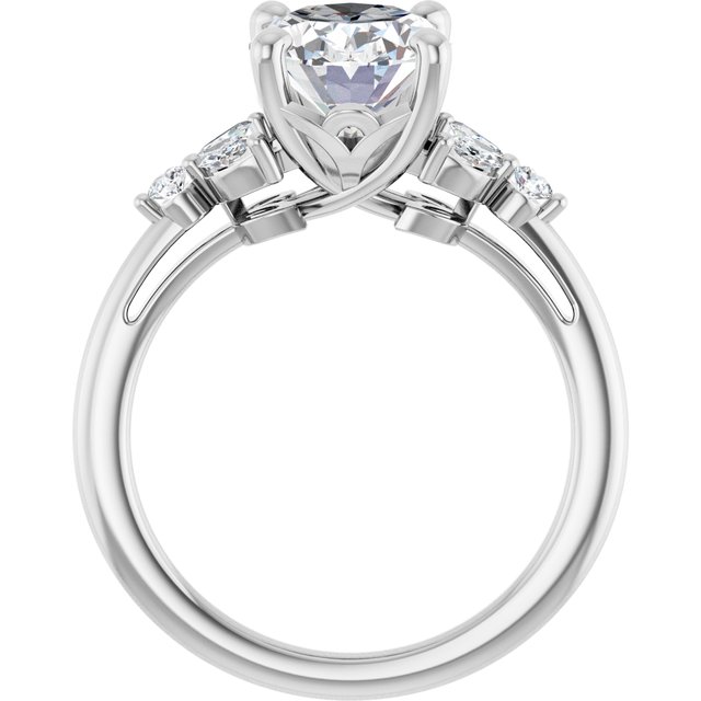 14K White Gold 10x8 mm Oval Engagement Ring with 2.5 ct Oval E VVS1 Lab Diamond – Size 4.5 - Image 2
