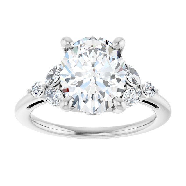 14K White Gold 10x8 mm Oval Engagement Ring with 2.5 ct Oval E VVS1 Lab Diamond – Size 4.5 - Image 3