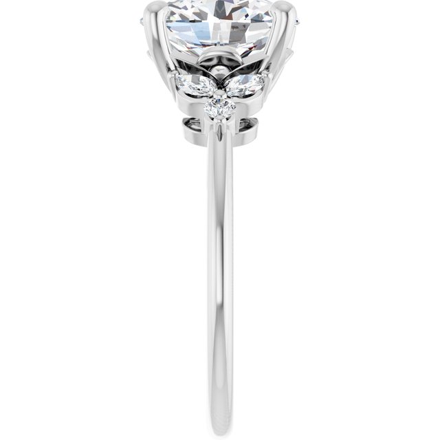 14K White Gold 10x8 mm Oval Engagement Ring with 2.5 ct Oval E VVS1 Lab Diamond – Size 4.5 - Image 4