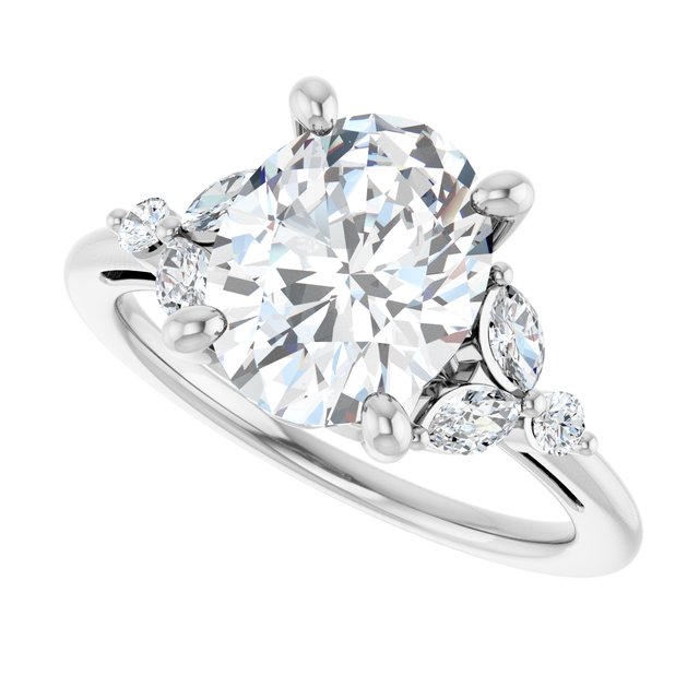 14K White Gold 10x8 mm Oval Engagement Ring with 2.5 ct Oval E VVS1 Lab Diamond – Size 4.5 - Image 5