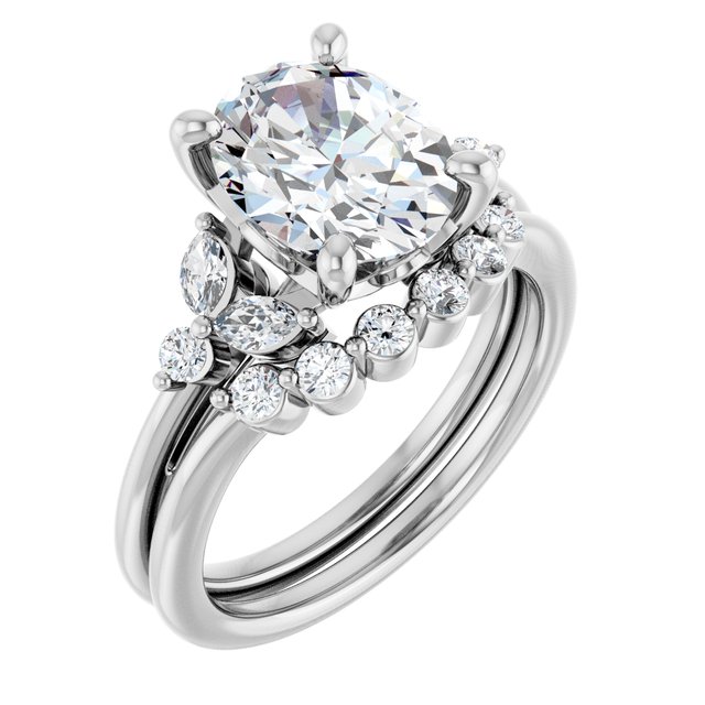 14K White Gold 10x8 mm Oval Engagement Ring with 2.5 ct Oval E VVS1 Lab Diamond – Size 4.5 - Image 6