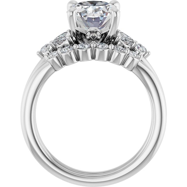 14K White Gold 10x8 mm Oval Engagement Ring with 2.5 ct Oval E VVS1 Lab Diamond – Size 4.5 - Image 7