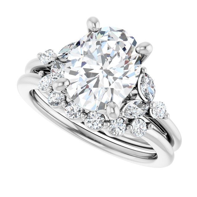 14K White Gold 10x8 mm Oval Engagement Ring with 2.5 ct Oval E VVS1 Lab Diamond – Size 4.5 - Image 10